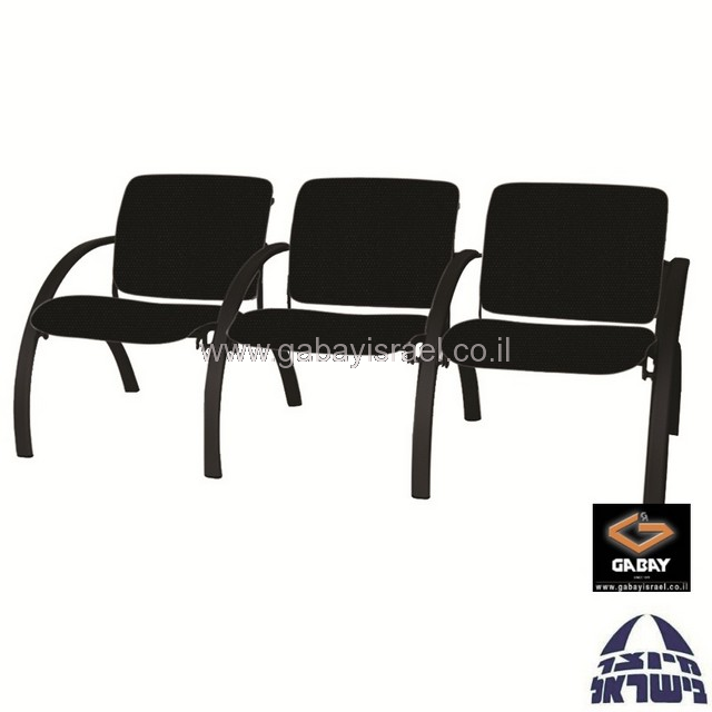 כסאות המתנה סטטוס דו מושבי שלד שחור