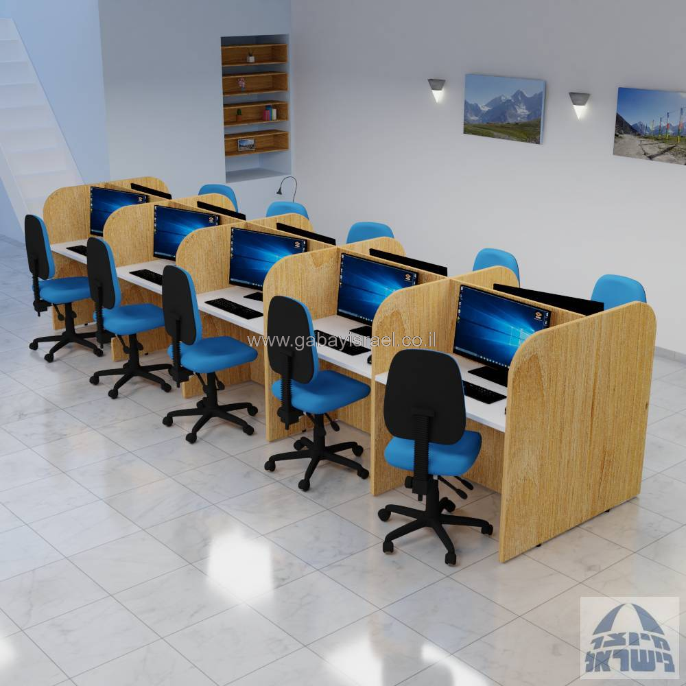 עמדת טלמרקטינג ל 10 עובדים - דו צדדית הכל 28 מ''מ עם פינות מעוגלות