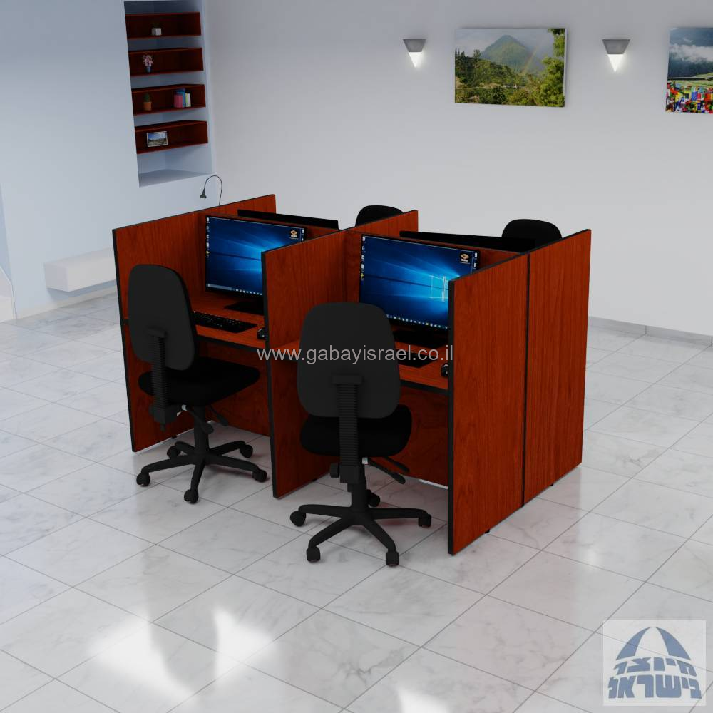 עמדת טלמרקטינג ל 4 עובדים - דו צדדית הכל 28 מ''מ