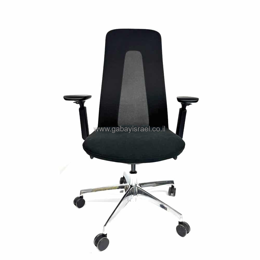 Dilen כסא מנהלים נמוך בריפוד בד בצבע שחור