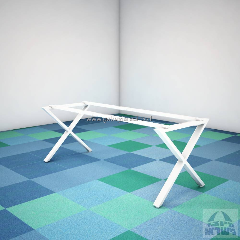 רגל מתכת לשולחן כתיבה משרדי  דגם  EXTRA בצבע לבן