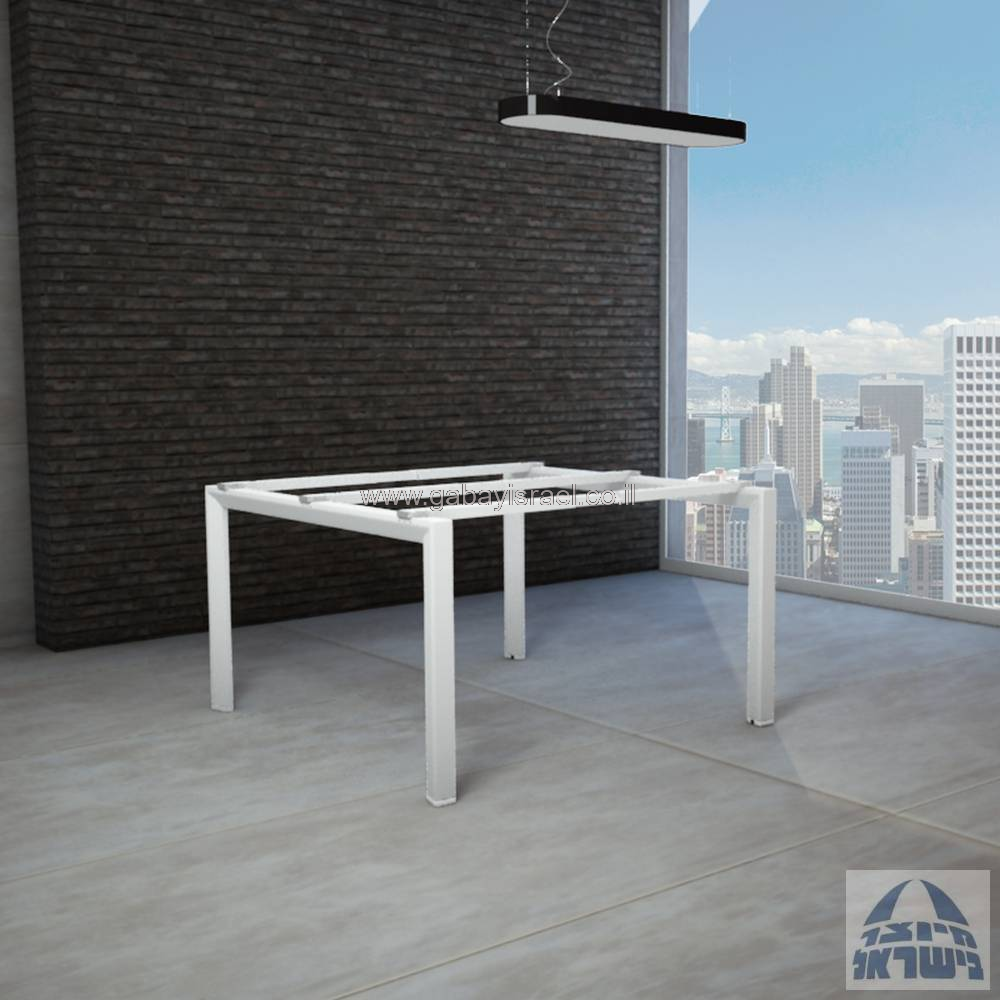 קיט רגלי מתכת לשולחן כתיבה משרדי דגם Sapir בצבע לבן מבריק