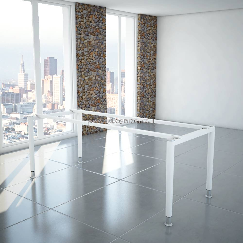 קיט רגלי מתכת לשולחן כתיבה משרדי  דגם  TOMER בצבע לבן מבריק