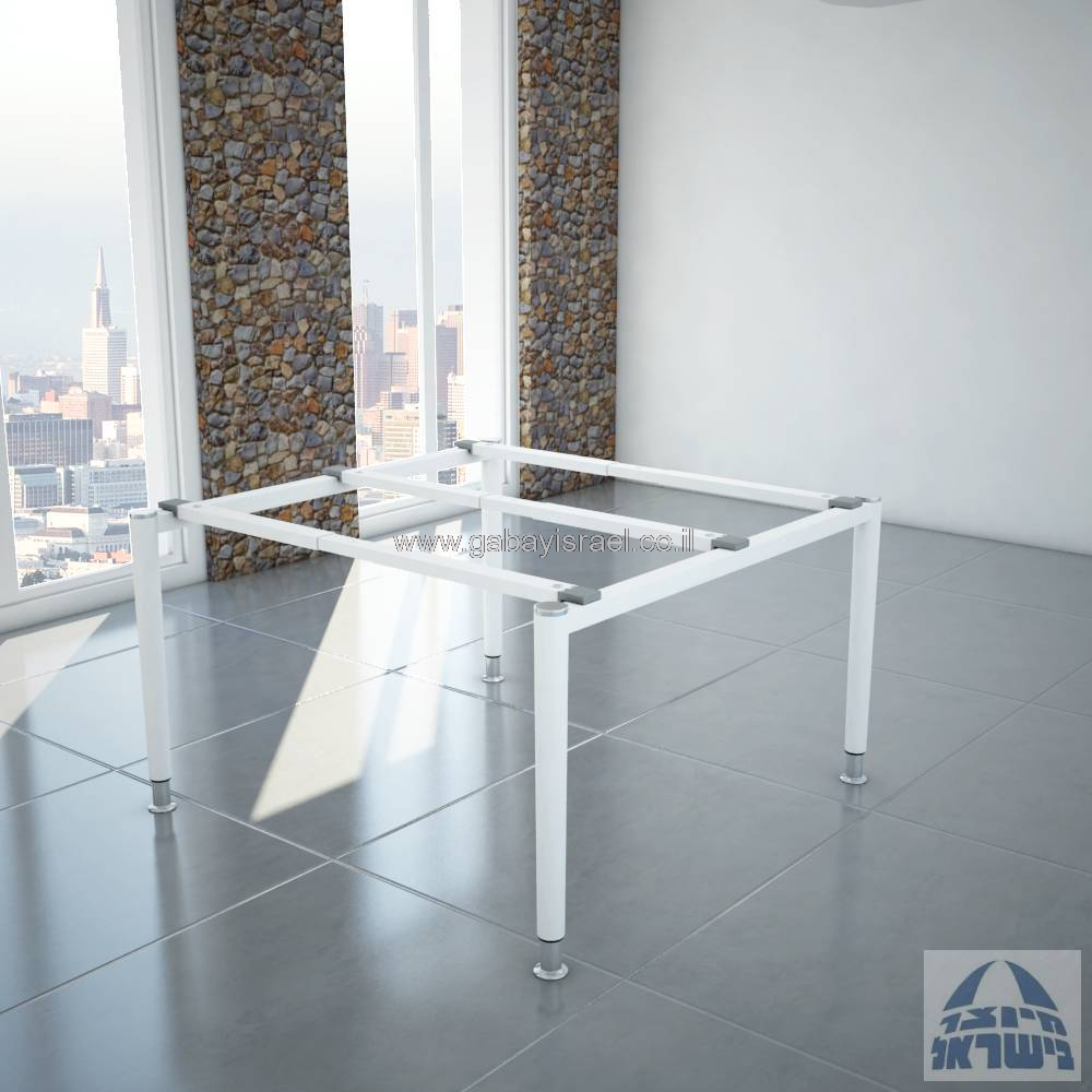 קיט רגלי מתכת לשולחן ישיבות משרדי  דגם  TOMER בצבע לבן מבריק