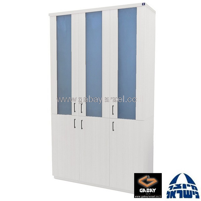 ארון ויטרינה דגם טופז - 205X120 בצבע לבן