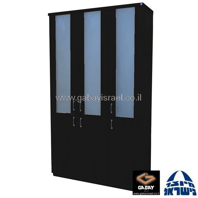 ארון ויטרינה דגם טופז - 205X120 בצבע שחור