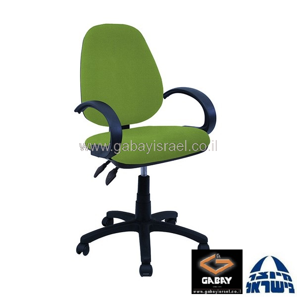 כסא מזכירה אדום דגם טופז עם ידיות סהר