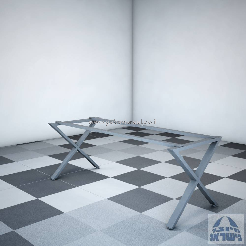 רגל מתכת לשולחן כתיבה משרדי  דגם  EXTRA בצבע כסף