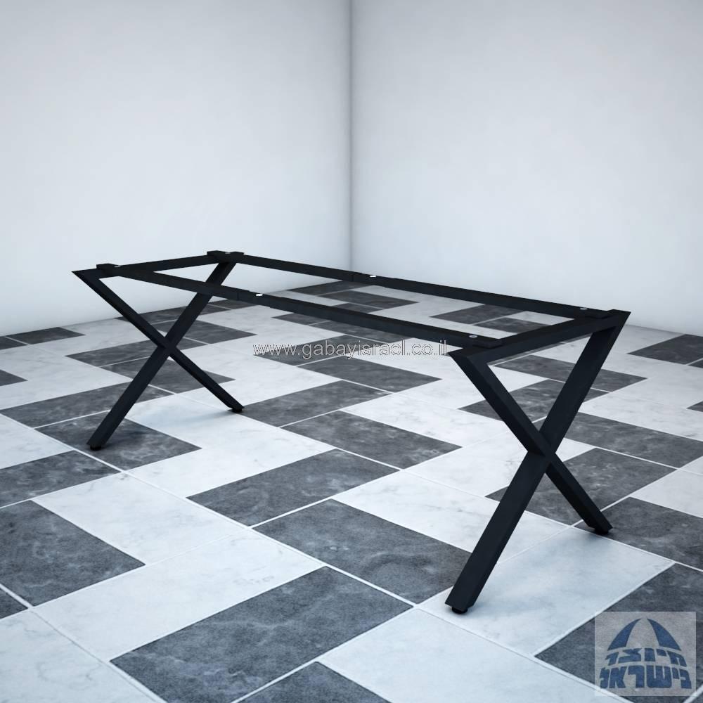 רגל מתכת לשולחן כתיבה משרדי  דגם  EXTRA בצבע כסף